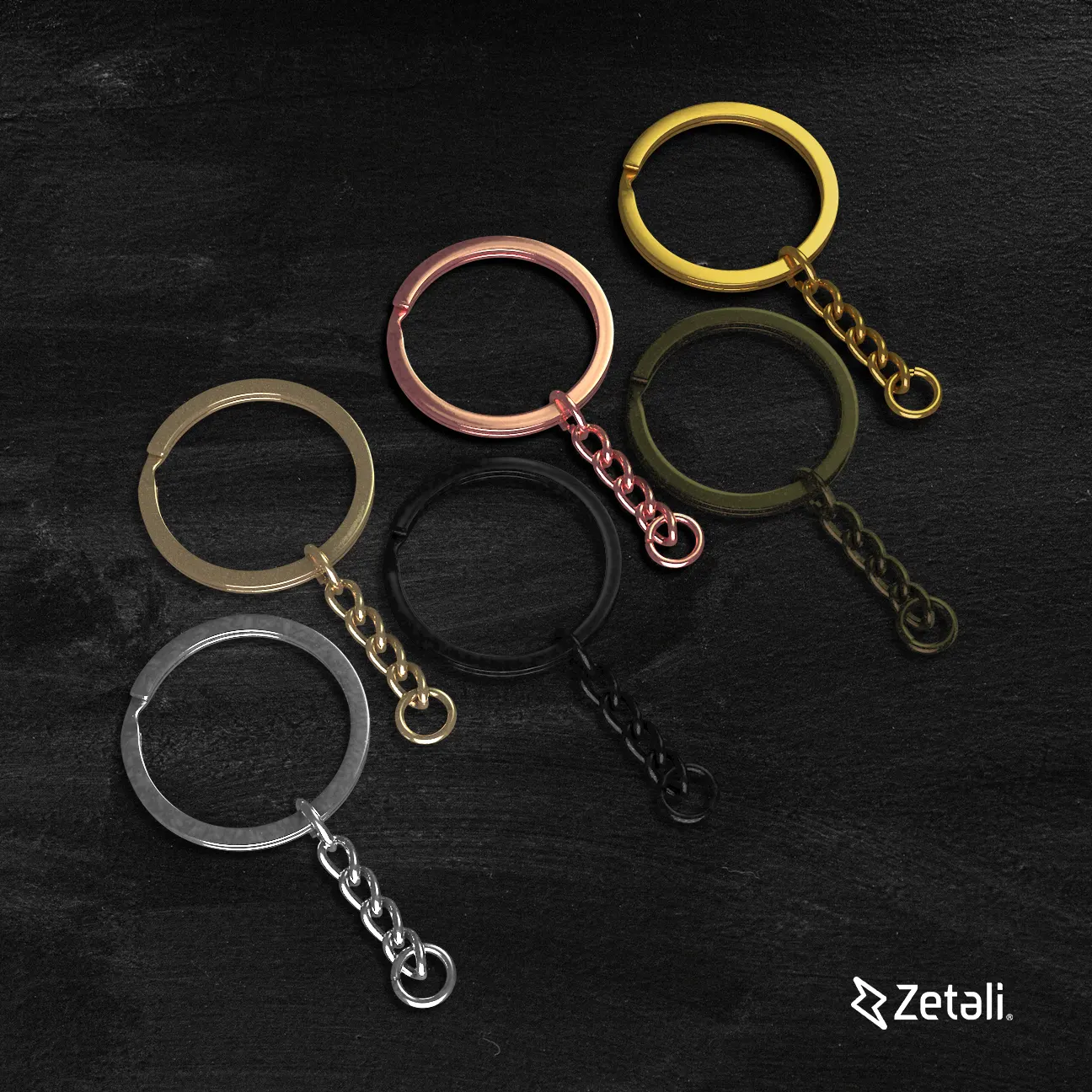 Zetali - Kit de Argollas para llavero Premium con Mini Armellas